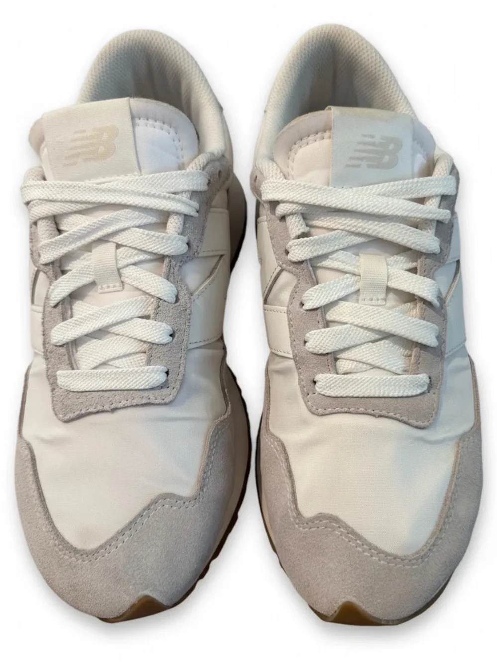 New Balance Women’s 237 Sneakers in White/Grey. Size 8